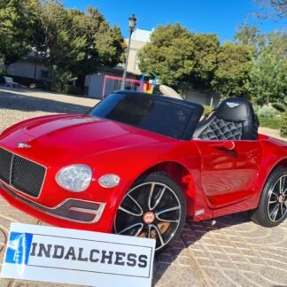 Coche eléctrico 12v Bentley 12v, ROJO, rc, 1-5 años, ruedas goma, asiento cuero - INDA440-AC